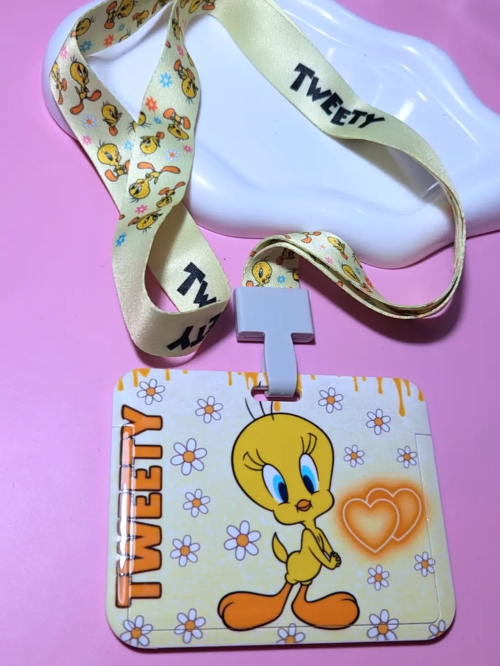 Kids Yellow Character Lanyard Badge Holder